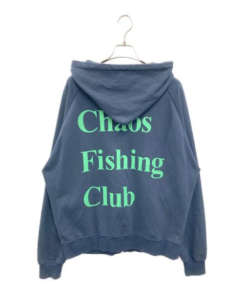 CHAOS FISHING CLUB（カオスフィッシングクラブ）CHAOS FISHING CLUB (カオスフィッシングクラブ) Logo Zip Up Hoodie ネイビー サイズ:Mの古着・服飾アイテム