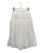 UNMINOUアンミヌ）の古着「フェザーフレアスカート」｜ホワイト