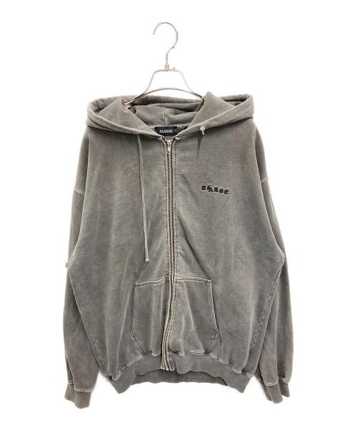 X-LARGE（エクストララージ）X-LARGE (エクストララージ) PIGMENT DYED EMBOSS LOGO ZIP HOODED SWEAT グレー サイズ:Lの古着・服飾アイテム