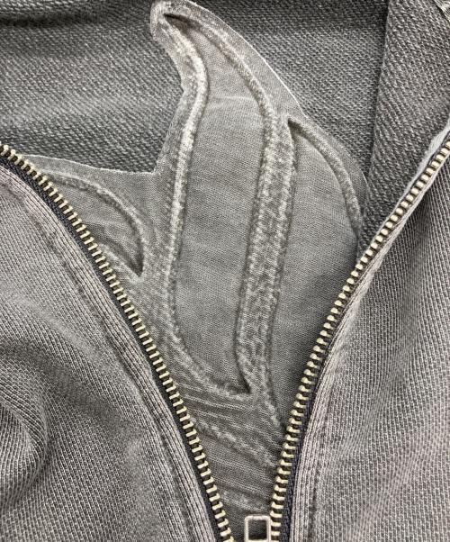 X-LARGE（エクストララージ）X-LARGE (エクストララージ) PIGMENT DYED EMBOSS LOGO ZIP HOODED SWEAT グレー サイズ:Lの古着・服飾アイテム