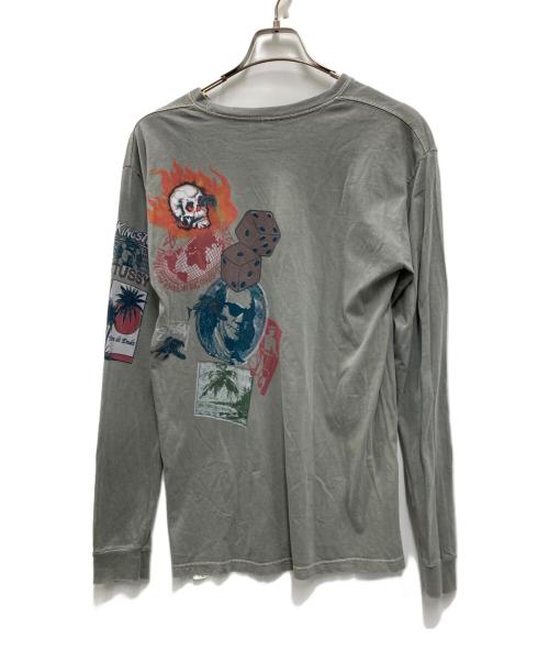 stussy（ステューシー）stussy (ステューシー) L/S バックプリントTシャツ カーキ サイズ:Mの古着・服飾アイテム