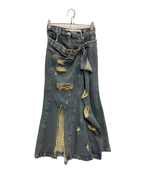 PRANK PROJECT（プランクプロジェクト）PRANK PROJECT (プランクプロジェクト) Crushed Mermaid Denim Skirt インディゴ サイズ:38の古着・服飾アイテム