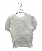 CLANEクラネ）の古着「TULLE VEST LAYERED TOPS」｜ホワイト