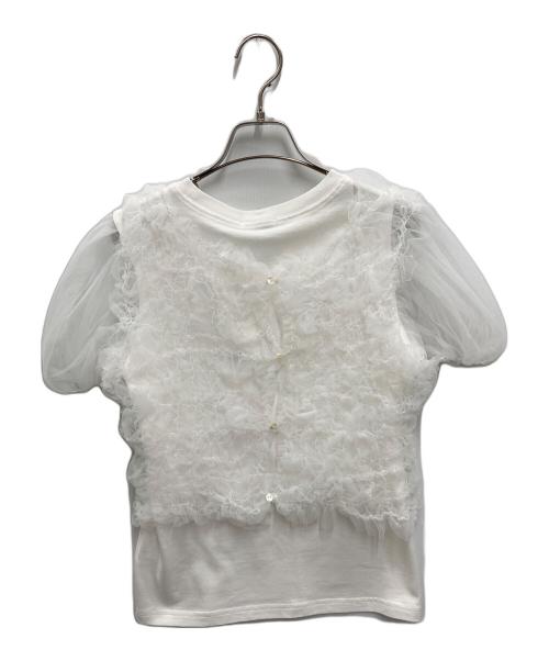 CLANE（クラネ）CLANE (クラネ) TULLE VEST LAYERED TOPS ホワイト サイズ:2 未使用品の古着・服飾アイテム