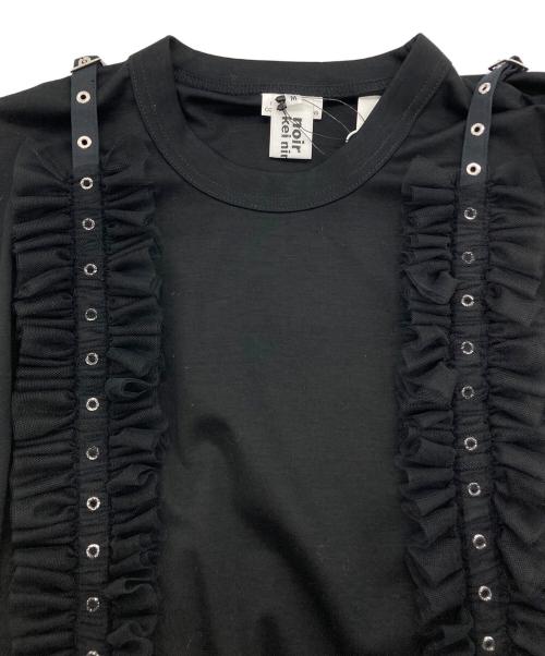 noir kei ninomiya（ノワール ケイ ニノミヤ）noir kei ninomiya (ノワール ケイ ニノミヤ) tulle-detailing T-shirt ブラック サイズ:SIZE M 未使用品の古着・服飾アイテム