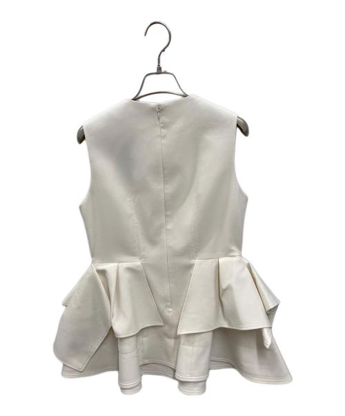 anuans（アニュアンス）anuans (アニュアンス) オブジェクトフレアトップス ホワイト サイズ:M 未使用品の古着・服飾アイテム