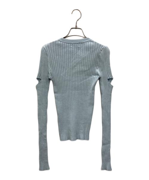 roughlow（ラフロー）roughlow (ラフロー) slash knit ブルー サイズ:FREEの古着・服飾アイテム