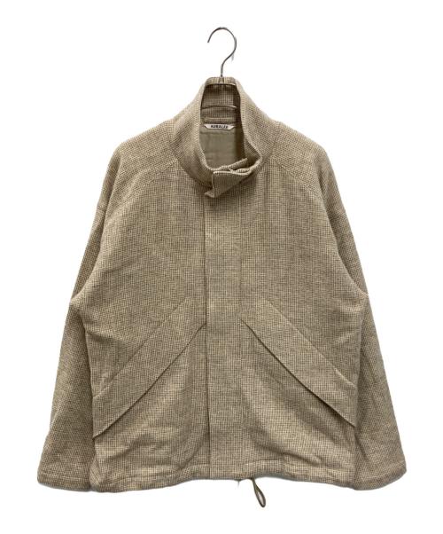 AURALEE（オーラリー）AURALEE (オーラリー) WOOL HAIRLINE LIGHT TWEED ZIP BLOUSON ベージュ サイズ:3の古着・服飾アイテム