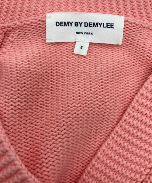 DEMY BY DEMYLEE（デミー バイ デミリー）DEMY BY DEMYLEE (デミー バイ デミリー) コットンVネックカーディガン ピンク サイズ:Sの古着・服飾アイテム