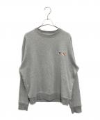 maison kitsuneメゾンキツネ）の古着「DOUBLE FACE FOX PATCH SWEATSHIRT」｜グレー