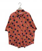 LIBERTY×JOURNAL STANDARDリバティ×ジャーナルスタンダード）の古着「ファットシルエットボタンダウン S/Sシャツ」｜オレンジ×パープル