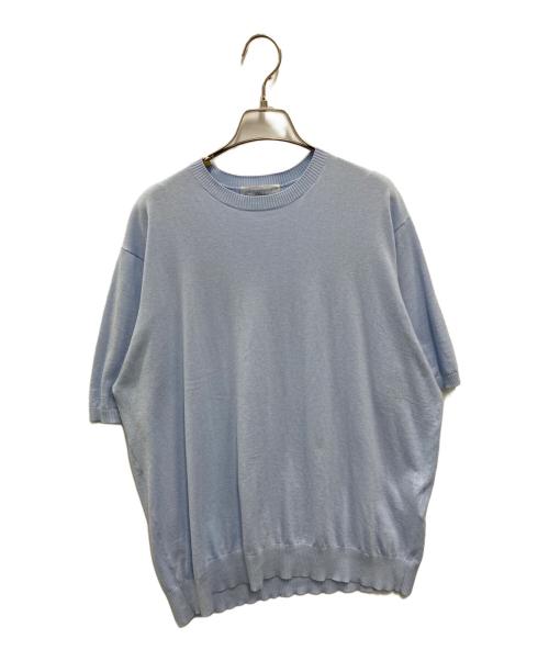 UNFOLLOW（アンフォロー）UNFOLLOW (アンフォロー) cotton wool knit tee ブルー サイズ:3の古着・服飾アイテム