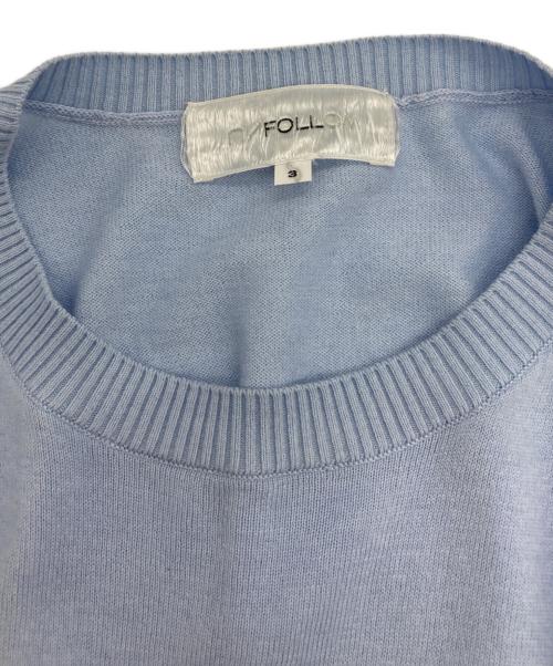 UNFOLLOW（アンフォロー）UNFOLLOW (アンフォロー) cotton wool knit tee ブルー サイズ:3の古着・服飾アイテム