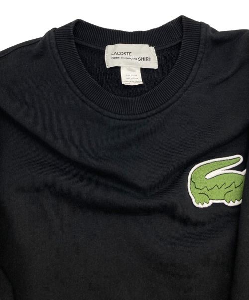 LACOSTE（ラコステ）LACOSTE (ラコステ) COMME des GARCONS SHIRT (コムデギャルソンシャツ) コラボロゴスウェット ブラック サイズ:Lの古着・服飾アイテム