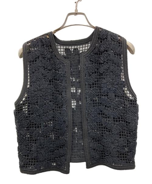 BEAUTY&YOUTH（ビューティーアンドユース）BEAUTY&YOUTH (ビューティーアンドユース) エンブロイダリー ベスト ブラック サイズ:Freeの古着・服飾アイテム