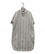 MARGARET HOWELLマーガレットハウエル）の古着「ストライプシャツワンピース」｜グレー