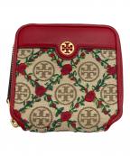 TORY BURCHトリーバーチ）の古着「モノグラム財布」｜ベージュ×レッド