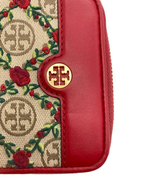 TORY BURCH（トリーバーチ）TORY BURCH (トリーバーチ) モノグラム財布 ベージュ×レッドの古着・服飾アイテム