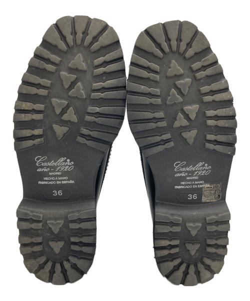 castellano（カステラーノ）CASTELLANO (カステラーノ) カウレザー メダリオン タッセル ローファー ブラック サイズ:SIZE 36の古着・服飾アイテム