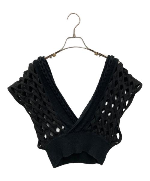 LEINWANDE（ラインヴァンド）LEINWANDE (ラインヴァンド) Braid Knitted Tops ブラック サイズ:FREEの古着・服飾アイテム