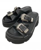 Ameriアメリ）の古着「MEDI WESTERN BUCKLE SANDALS」｜ブラック
