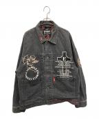 EXAMPLEエグザンプル）の古着「PEACE DENIM JACKET」｜ブラック
