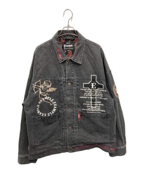 EXAMPLE（エグザンプル）EXAMPLE (エグザンプル) PEACE DENIM JACKET ブラック サイズ:Lの古着・服飾アイテム