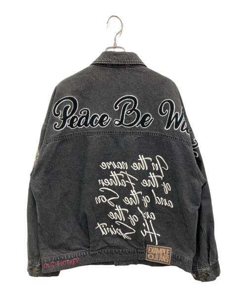 EXAMPLE（エグザンプル）EXAMPLE (エグザンプル) PEACE DENIM JACKET ブラック サイズ:Lの古着・服飾アイテム