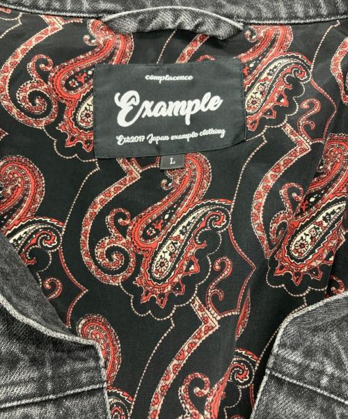 EXAMPLE（エグザンプル）EXAMPLE (エグザンプル) PEACE DENIM JACKET ブラック サイズ:Lの古着・服飾アイテム