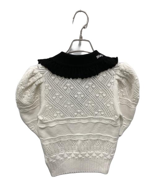 Bibiy.（ビビィ）Bibiy. (ビビィ) EMILIA COLLAR KNIT ホワイト×ブラック サイズ:FREE 未使用品の古着・服飾アイテム