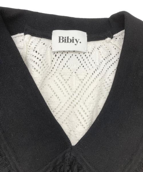 Bibiy.（ビビィ）Bibiy. (ビビィ) EMILIA COLLAR KNIT ホワイト×ブラック サイズ:FREE 未使用品の古着・服飾アイテム
