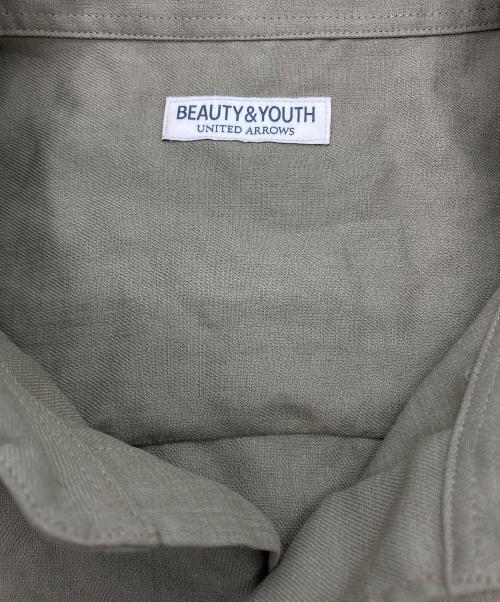 BEAUTY&YOUTH（ビューティーアンドユース）BEAUTY&YOUTH (ビューティーアンドユース) ライト リネンタッチ レギュラーフォルム シャツ グレー サイズ:Mの古着・服飾アイテム