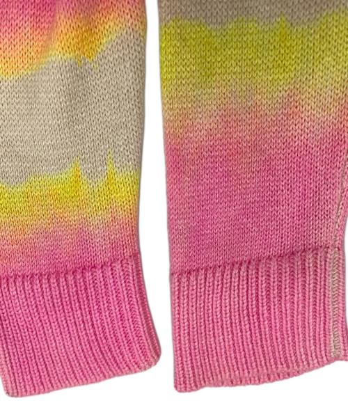 The Elder Statesman（エルダーステイツマン）The Elder Statesman (エルダーステイツマン) Raya Tie Dye Striped Sweater ピンク×イエロー サイズ:Sの古着・服飾アイテム