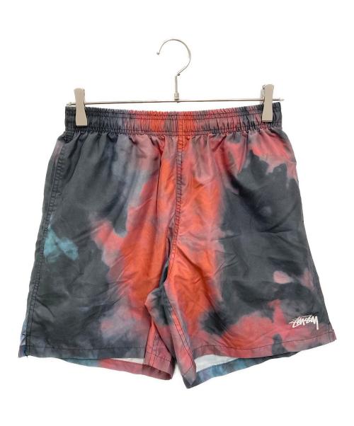 stussy（ステューシー）stussy (ステューシー) Dark Dye Waterハーフパンツ レッド×ブラック サイズ:Sの古着・服飾アイテム