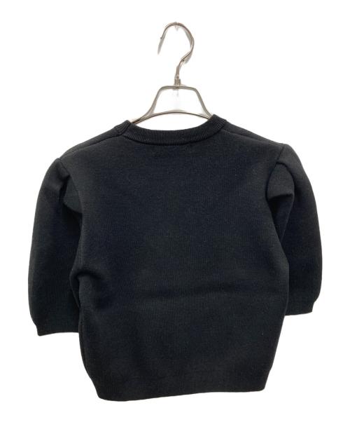 sheller（シェリエ）sheller (シェリエ) half sleeve stitch knit tops ブラック サイズ:FREE 未使用品の古着・服飾アイテム