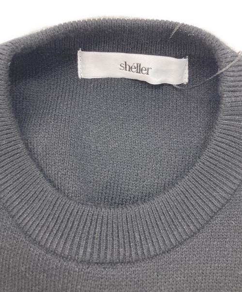 sheller（シェリエ）sheller (シェリエ) half sleeve stitch knit tops ブラック サイズ:FREE 未使用品の古着・服飾アイテム