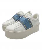 VALENTINO GARAVANIヴァレンティノ・ガラヴァーニ）の古着「ROCKSTUD UNTITLED SNEAKERS」｜ホワイト×ブルー