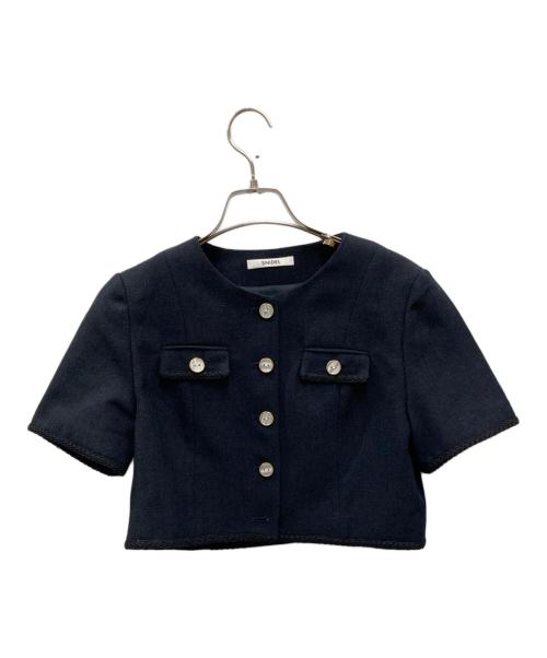 Snidel（スナイデル）Snidel (スナイデル) サマーツイードジャケット ネイビーの古着・服飾アイテム