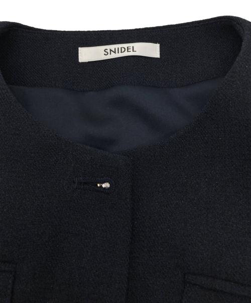 Snidel（スナイデル）Snidel (スナイデル) サマーツイードジャケット ネイビーの古着・服飾アイテム