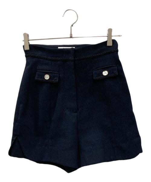 Snidel（スナイデル）Snidel (スナイデル) サマーツイードショートパンツ ブラックの古着・服飾アイテム