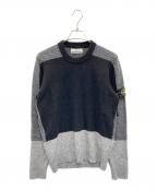 STONE ISLANDストーンアイランド）の古着「クルーネックウールニット」｜ブラック×グレー