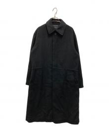 s'yte（サイト）の古着「T/W GABARDINE SOUTIEN COLLAR WAIST TIE AND WING LONG COAT」｜ブラック