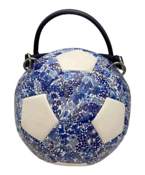 adidas Originals（アディダスオリジナル）adidas originals (アディダスオリジナル) LIBERTY LONDON (リバティ ロンドン) サッカーボールバッグ ホワイト×ブルーの古着・服飾アイテム