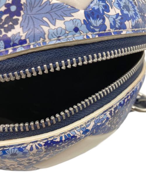 adidas Originals（アディダスオリジナル）adidas originals (アディダスオリジナル) LIBERTY LONDON (リバティ ロンドン) サッカーボールバッグ ホワイト×ブルーの古着・服飾アイテム