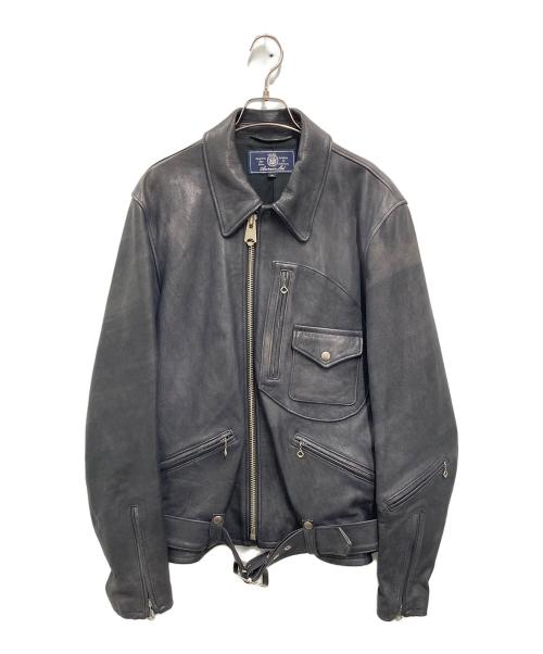 AVIREX（アヴィレックス）AVIREX (アヴィレックス) D‐POCKET DEER LEATHER JACKET ブラック サイズ:XLの古着・服飾アイテム
