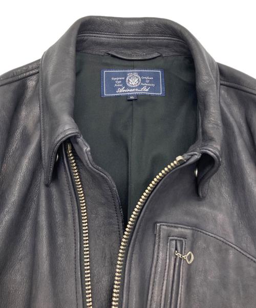 AVIREX（アヴィレックス）AVIREX (アヴィレックス) D‐POCKET DEER LEATHER JACKET ブラック サイズ:XLの古着・服飾アイテム