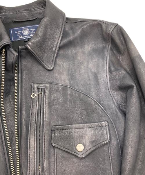 AVIREX（アヴィレックス）AVIREX (アヴィレックス) D‐POCKET DEER LEATHER JACKET ブラック サイズ:XLの古着・服飾アイテム