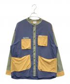 Columbiaコロンビア）の古着「ヒューソンパーク ロングスリーブ シャツ」｜グリーン×ネイビー