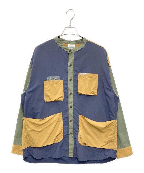 Columbia（コロンビア）Columbia (コロンビア) ヒューソンパーク ロングスリーブ シャツ グリーン×ネイビー サイズ:XLの古着・服飾アイテム