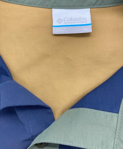 Columbia（コロンビア）Columbia (コロンビア) ヒューソンパーク ロングスリーブ シャツ グリーン×ネイビー サイズ:XLの古着・服飾アイテム